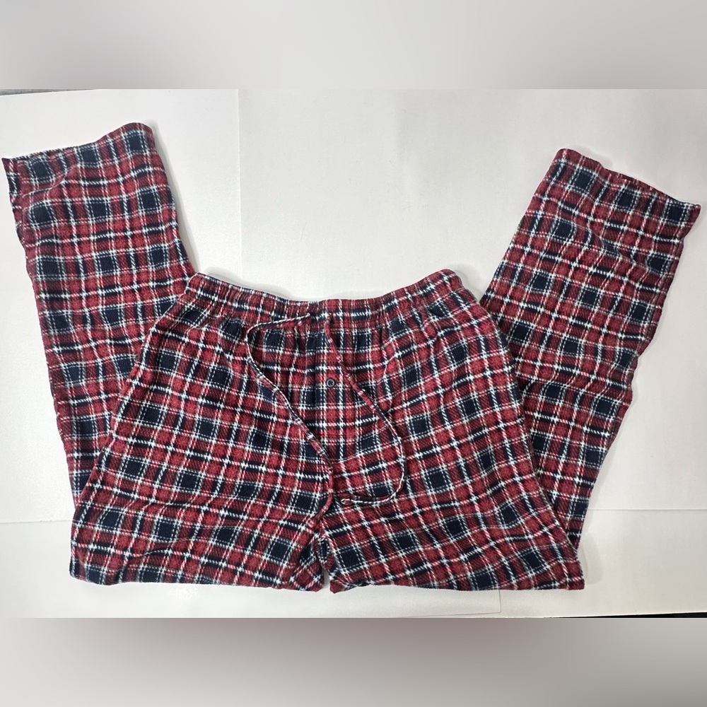 Beverly Hills Polo Club Men's Size M Red Navy White Plaid Loungewear Pajama Pant